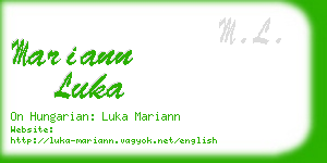 mariann luka business card